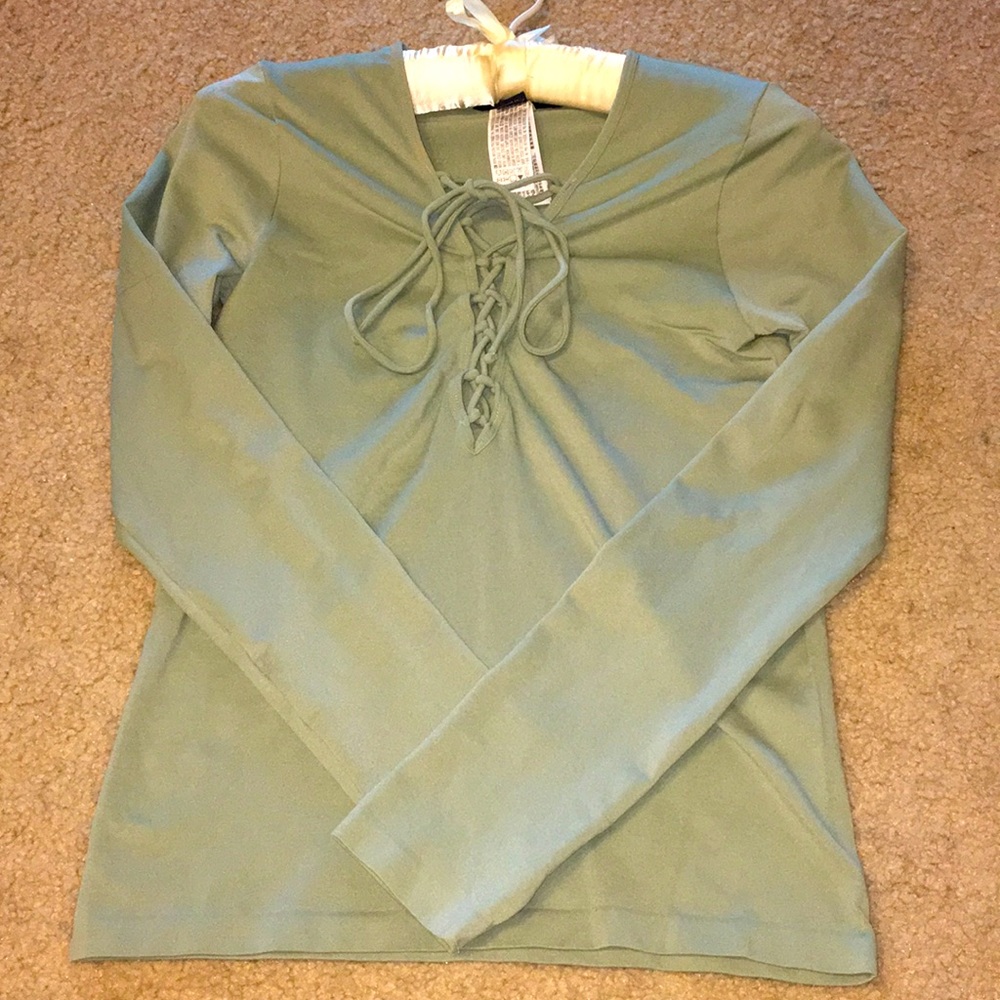Lace up long sleeve shirt